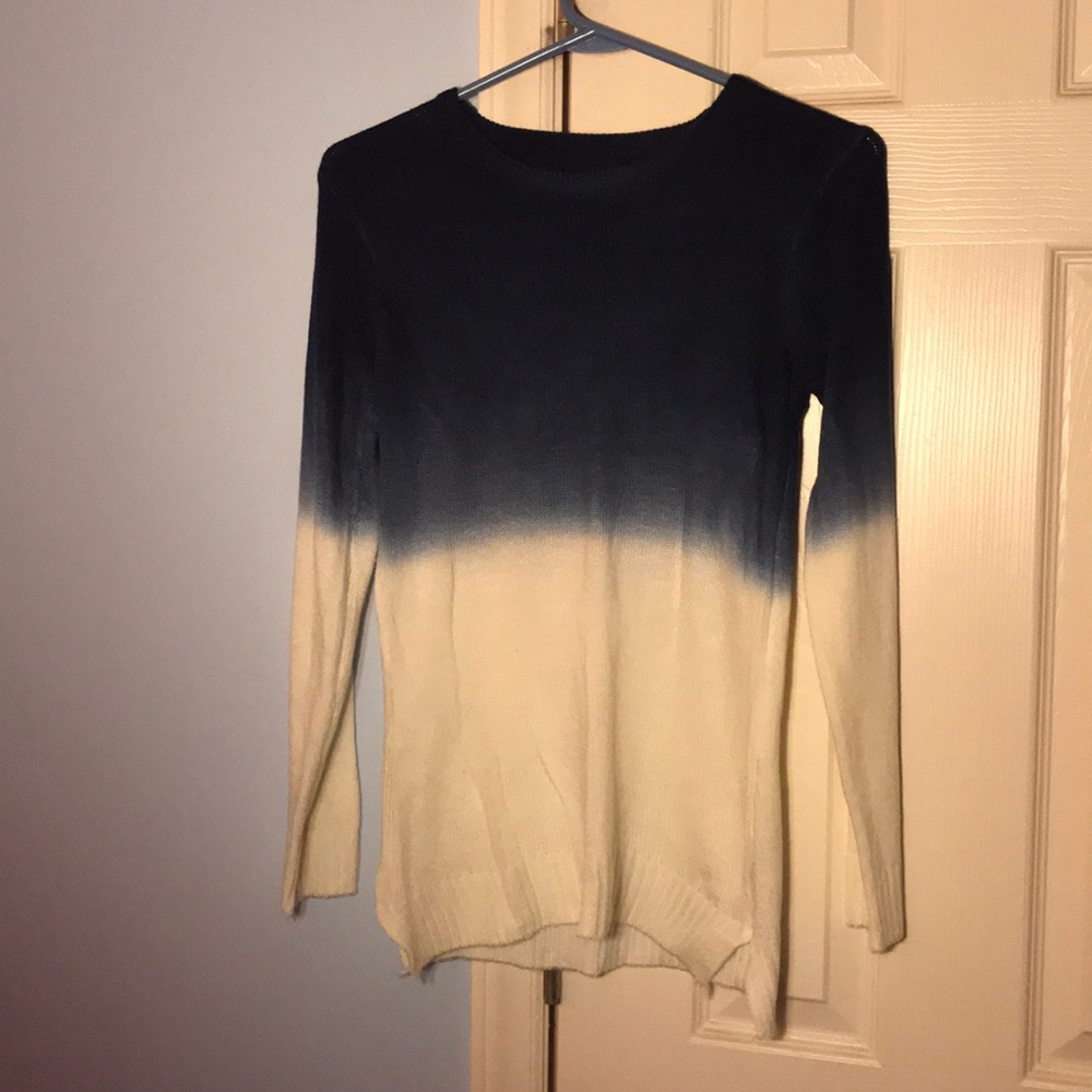 Navy blue and white sweater